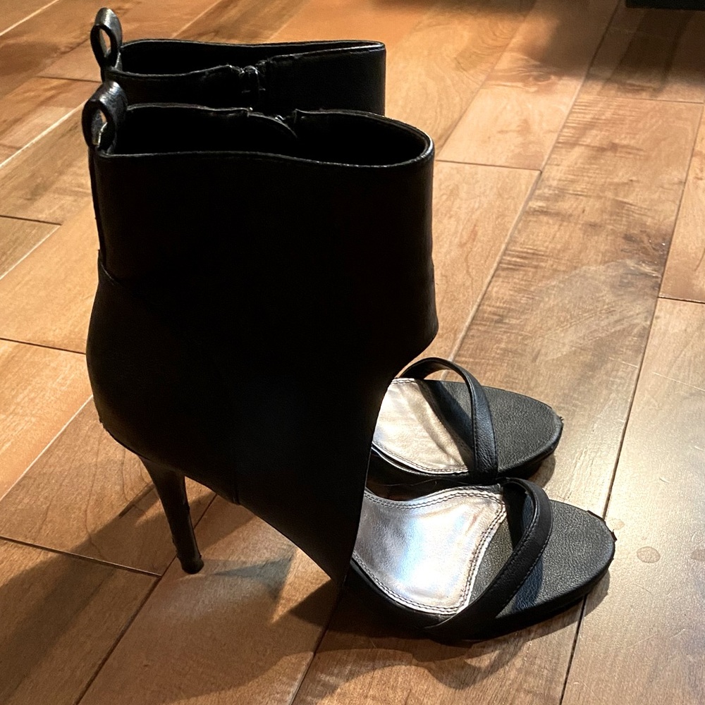 Black boot sandal high heel